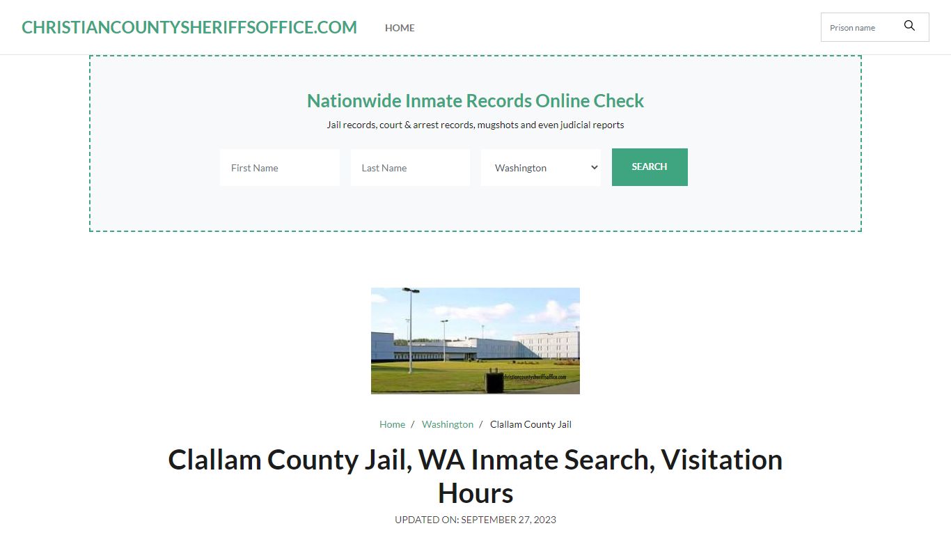 Clallam County Jail, WA Inmate Search, Visitation Hours