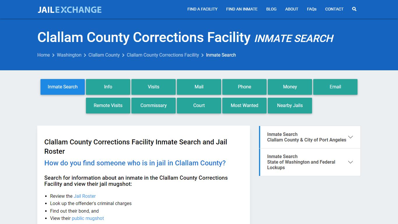 Clallam County Corrections Facility Inmate Search - Jail Exchange